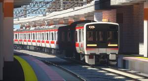 兎ノ山駅に進入する2200系電車